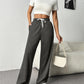 Drawstring Wide Leg Pants with Pockets