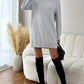 Turtleneck Dropped Shoulder Long Sleeve Mini Dress