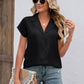 Button Up Collared Neck Short Sleeve Shirt