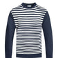 KNITTED ROUND NECK STRIPED SWEATER