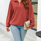 Textured Quarter Zip Long Sleeve Sweatshirt