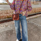 Floral Round Neck Long Sleeve Blouse
