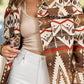Geometric Button Up Long Sleeve Jacket