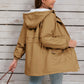 Drawstring Long Sleeve Hooded Jacket