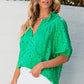 Women Embroidered Hollow-out Puff Sleeve Blous