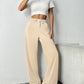 Drawstring Wide Leg Pants with Pockets