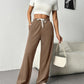 Drawstring Wide Leg Pants with Pockets
