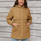 Drawstring Long Sleeve Hooded Jacket