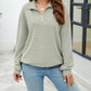 Textured Quarter Zip Long Sleeve Sweatshirt