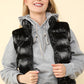 VERY J Shiny Metallic Zip Up Puffer Vest
