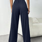 Drawstring Wide Leg Pants with Pockets