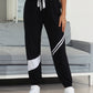 Drawstring Contrast Joggers with Pockets