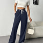 Drawstring Wide Leg Pants with Pockets