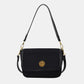 PU Leather Suede Twist-Lock Shoulder Bag