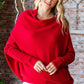 First Love Full Size Asymmetrical Hem Dolman Sleeve Sweater