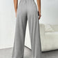 Drawstring Wide Leg Pants with Pockets