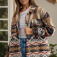 Geometric Button Up Long Sleeve Jacket