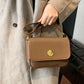 PU Leather Suede Twist-Lock Shoulder Bag