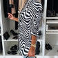 Animal Print Long Sleeve Blazer