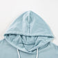 Drawstring Ruffled Dropped Shoulder Long Sleeve Hoodie