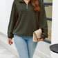 Textured Quarter Zip Long Sleeve Sweatshirt