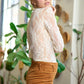 Floral print lace long sleeves top
