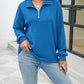 Textured Quarter Zip Long Sleeve Sweatshirt