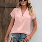 Button Up Collared Neck Short Sleeve Shirt