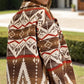 Geometric Button Up Long Sleeve Jacket
