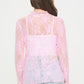 Floral print lace long sleeves top