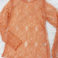 Floral print lace long sleeves top