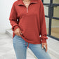 Textured Quarter Zip Long Sleeve Sweatshirt