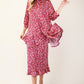 Celeste Full Size Floral Ruffled Top and Midi Skirt Set