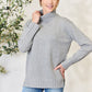 Heimish Full Size Turtleneck Long Sleeve Slit Sweater