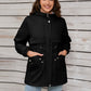 Drawstring Long Sleeve Hooded Jacket