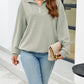 Textured Quarter Zip Long Sleeve Sweatshirt