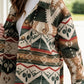Geometric Button Up Long Sleeve Jacket