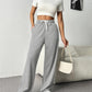 Drawstring Wide Leg Pants with Pockets
