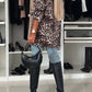 Animal Print Long Sleeve Blazer