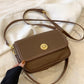 PU Leather Suede Twist-Lock Shoulder Bag