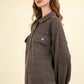 VERY J Collared Half Button Knit Top with Pockets