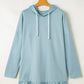Drawstring Ruffled Dropped Shoulder Long Sleeve Hoodie
