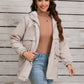 Drawstring Long Sleeve Hooded Jacket