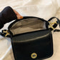 PU Leather Suede Twist-Lock Shoulder Bag