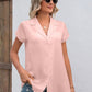 Button Up Collared Neck Short Sleeve Shirt