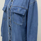 Pocketed Collared Neck Long Sleeve Denim Shirt