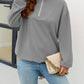Textured Quarter Zip Long Sleeve Sweatshirt