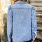 Button Up Collared Neck Long Sleeve Denim Top