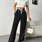 Drawstring Wide Leg Pants with Pockets