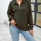 Textured Quarter Zip Long Sleeve Sweatshirt